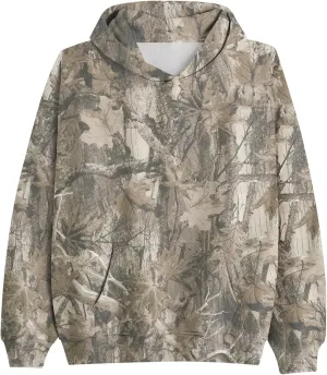 Women's Camo Hoodies Maple Leaf Print Oversized Hooded Sweatshirt Long Sleeve Fleece Pullover Hoodie Tops with Pockets