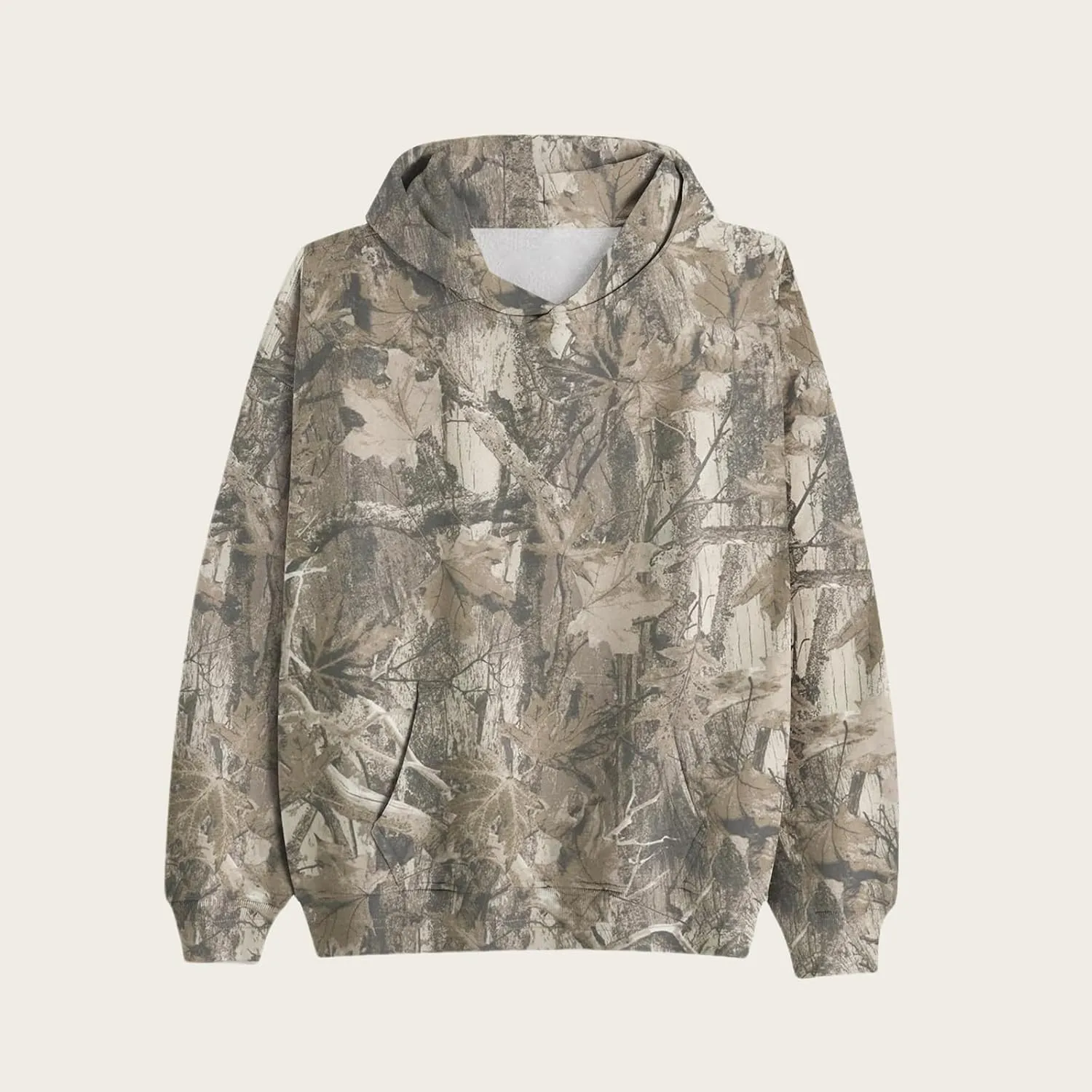 Women's Camo Hoodies Maple Leaf Print Oversized Hooded Sweatshirt Long Sleeve Fleece Pullover Hoodie Tops with Pockets