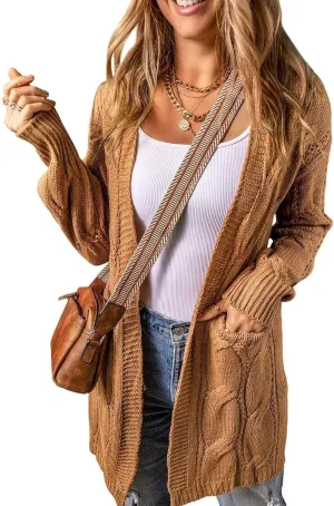 Women's Cardigan Sweaters Open Front Knitted Long Cardigans 2024 Fall Fashion Oversized Casual Sweater with Pockets