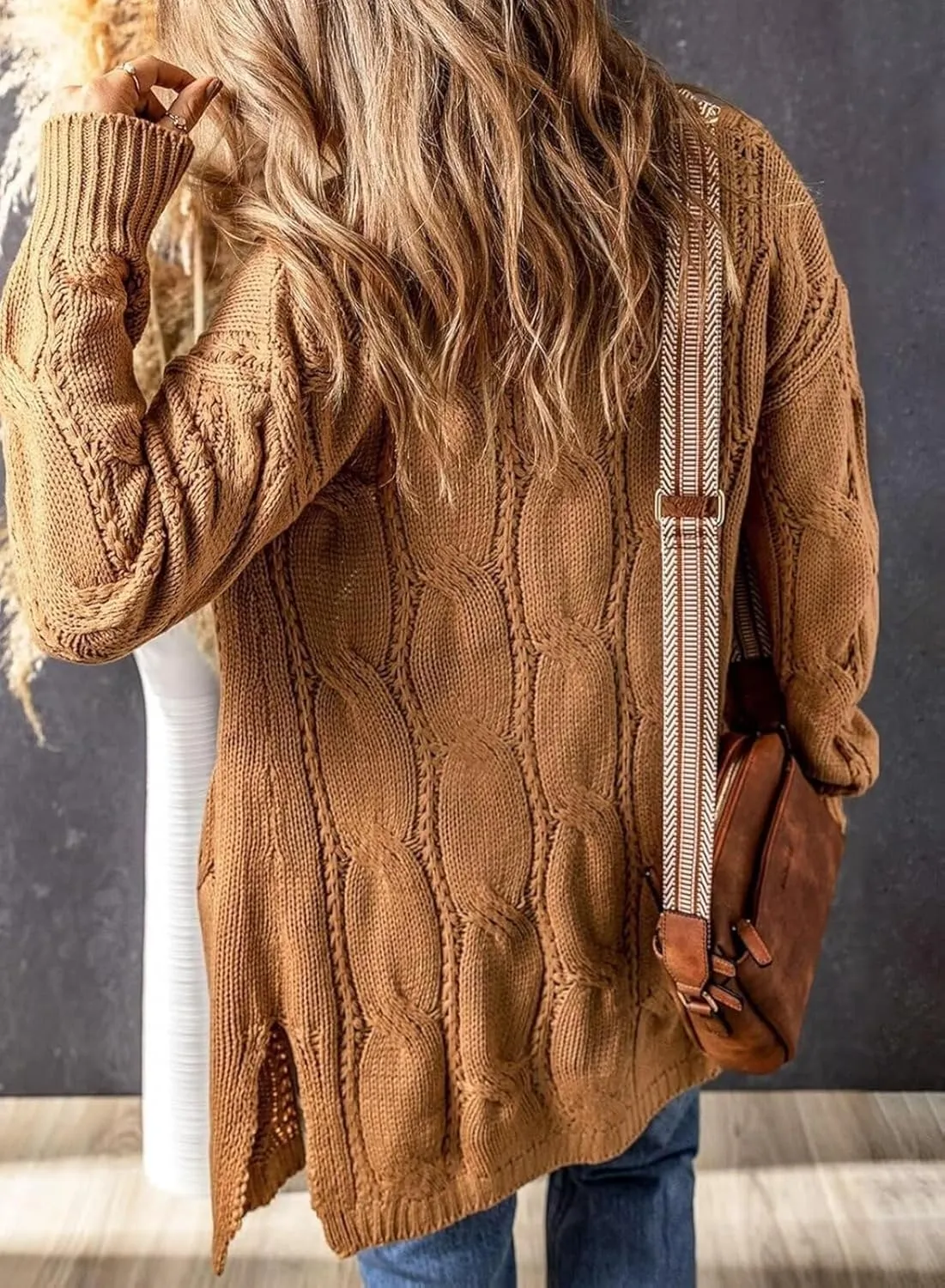 Women's Cardigan Sweaters Open Front Knitted Long Cardigans 2024 Fall Fashion Oversized Casual Sweater with Pockets