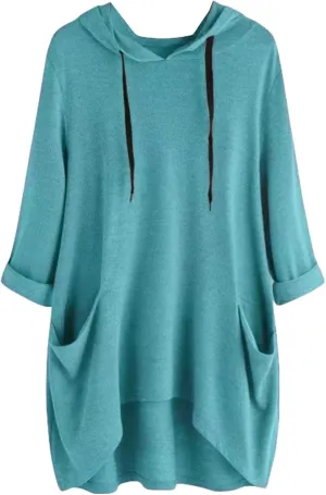Women's Casual Oversized Fleece Hoodie Sweatshirts Long Sleeve Loose Pullover Tunic Fall Outfits Hoodies Dress