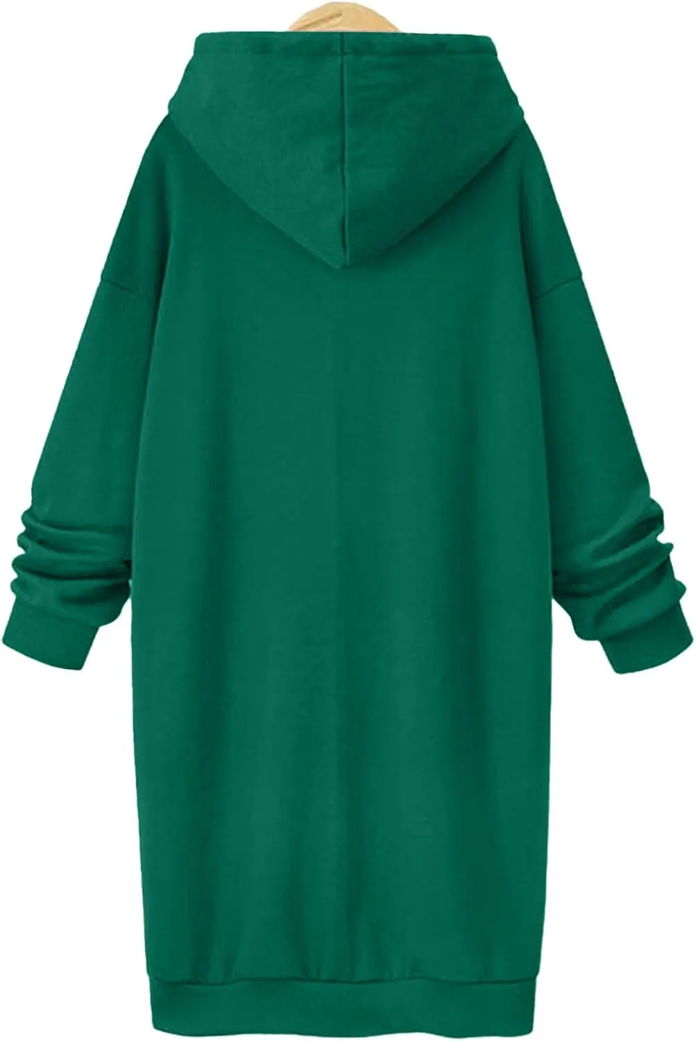 Women's Casual Pullover Sweatshirt Long Sleeve Split Hem Drawstring Hoodie Dress,Women Hoodies Dress Tunic Dress