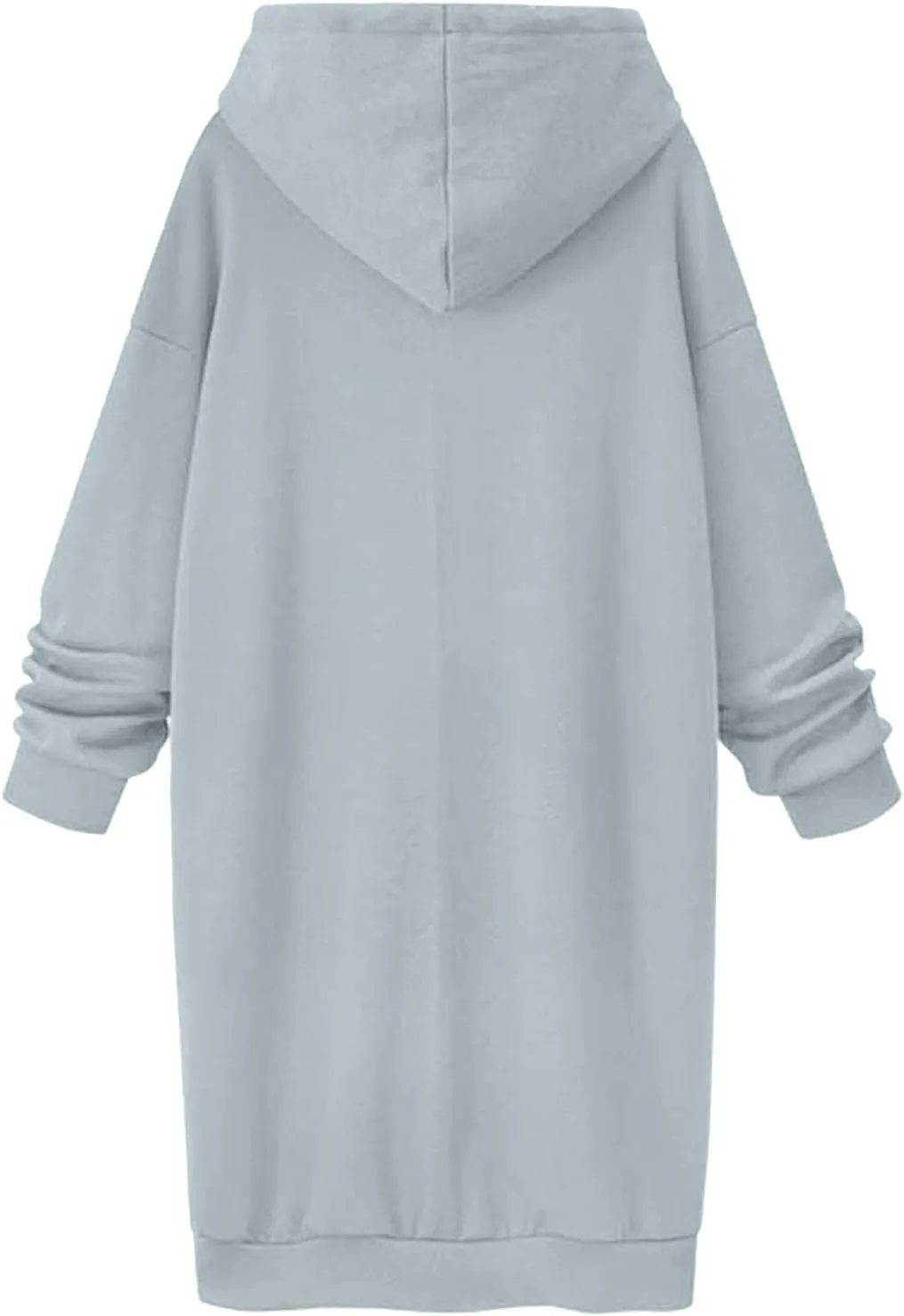 Women's Casual Pullover Sweatshirt Long Sleeve Split Hem Drawstring Hoodie Dress,Women Hoodies Dress Tunic Dress