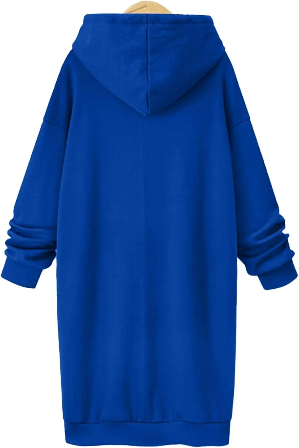 Women's Casual Pullover Sweatshirt Long Sleeve Split Hem Drawstring Hoodie Dress,Women Hoodies Dress Tunic Dress