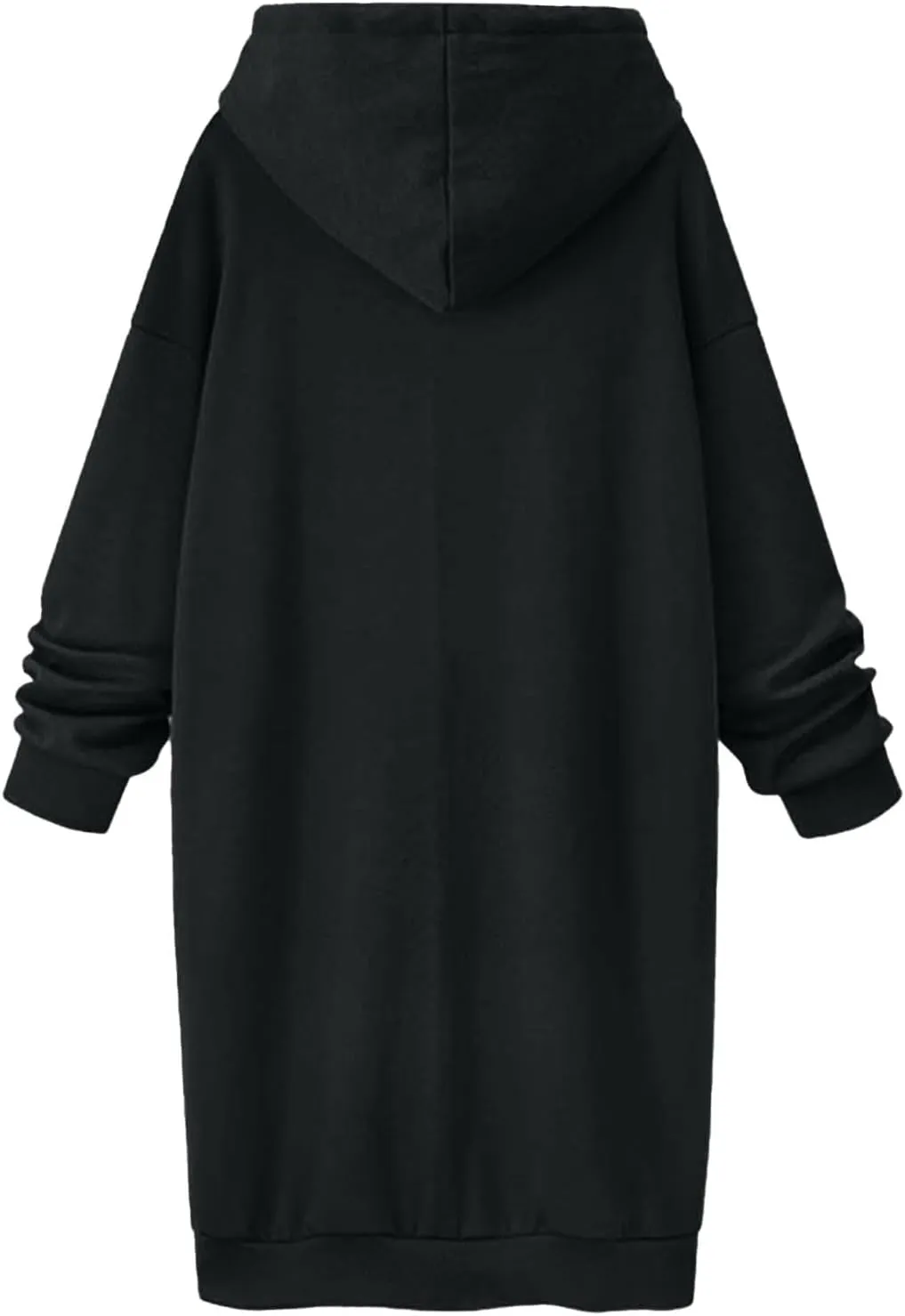 Women's Casual Pullover Sweatshirt Long Sleeve Split Hem Drawstring Hoodie Dress,Women Hoodies Dress Tunic Dress