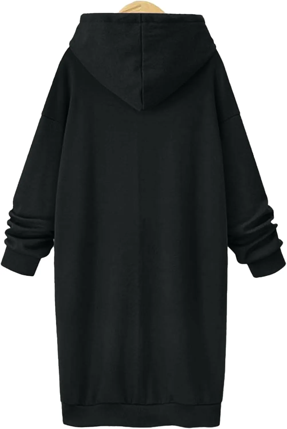 Women's Casual Pullover Sweatshirt Long Sleeve Split Hem Drawstring Hoodie Dress,Women Hoodies Dress Tunic Dress