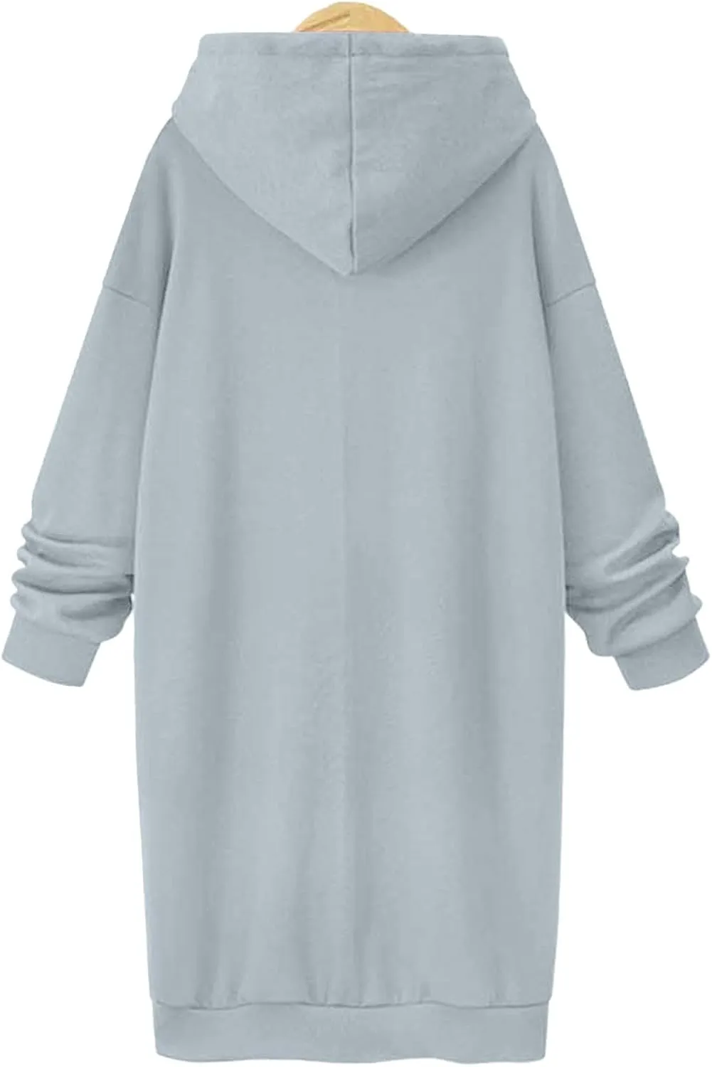 Women's Casual Pullover Sweatshirt Long Sleeve Split Hem Drawstring Hoodie Dress,Women Hoodies Dress Tunic Dress
