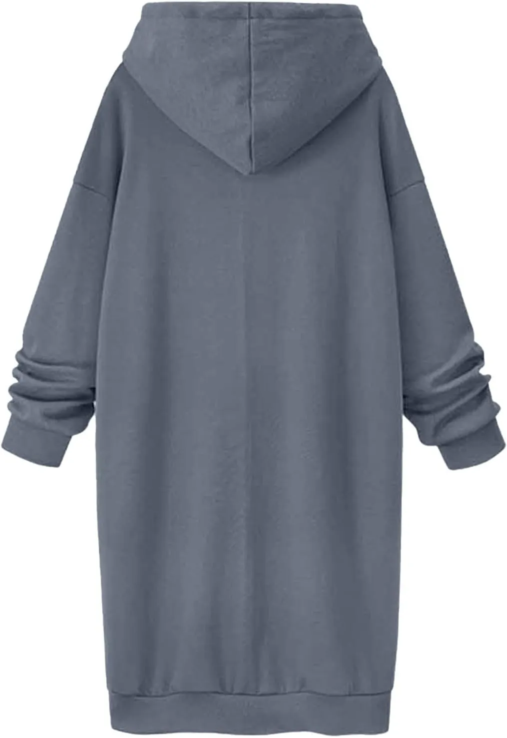 Women's Casual Pullover Sweatshirt Long Sleeve Split Hem Drawstring Hoodie Dress,Women Hoodies Dress Tunic Dress