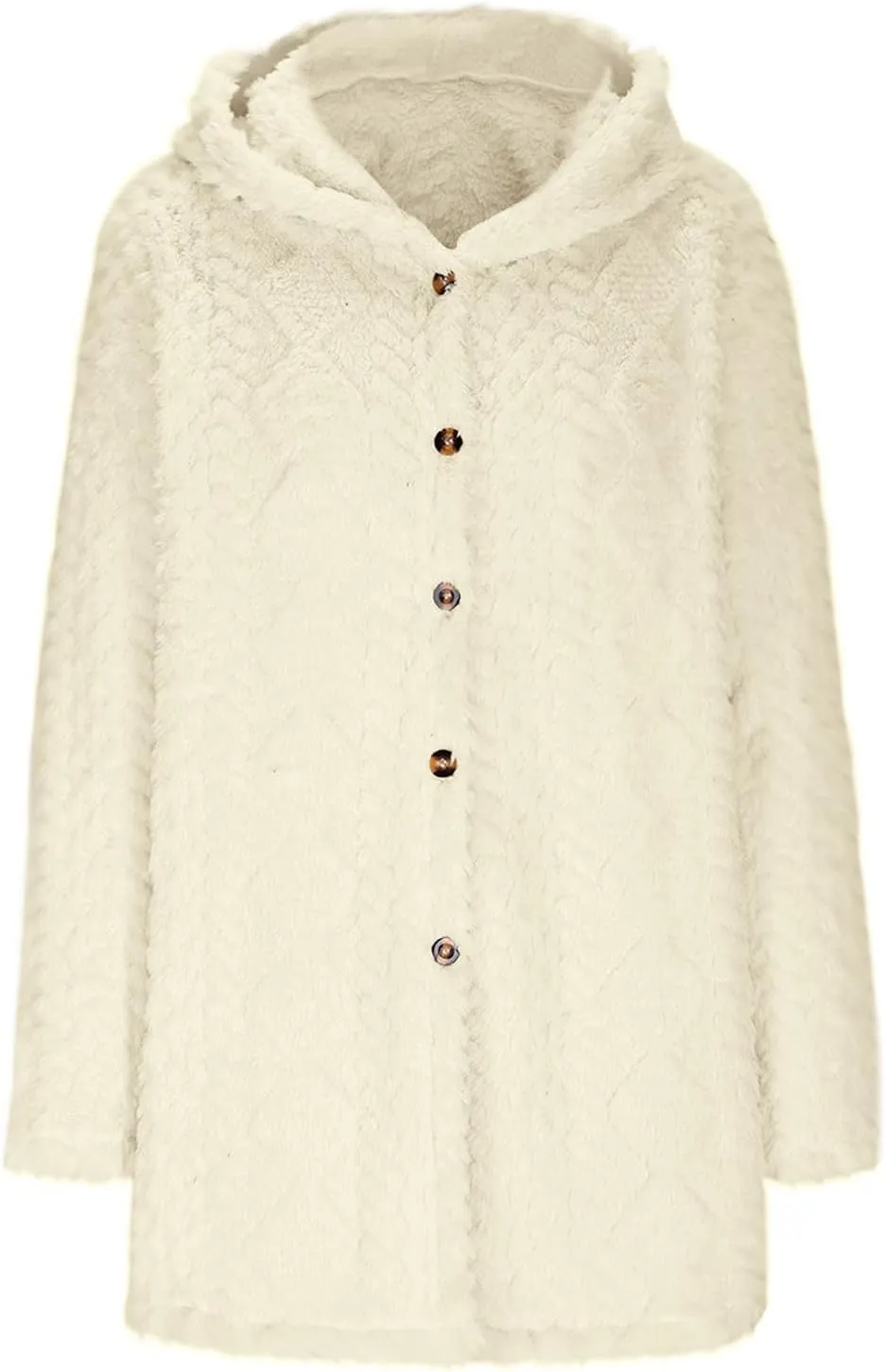 Women's Chunky Knitted Hooded Cardigan Coats Button Open Front Oversized Tunic Sweater Jacket Ladies Warm Outerwear