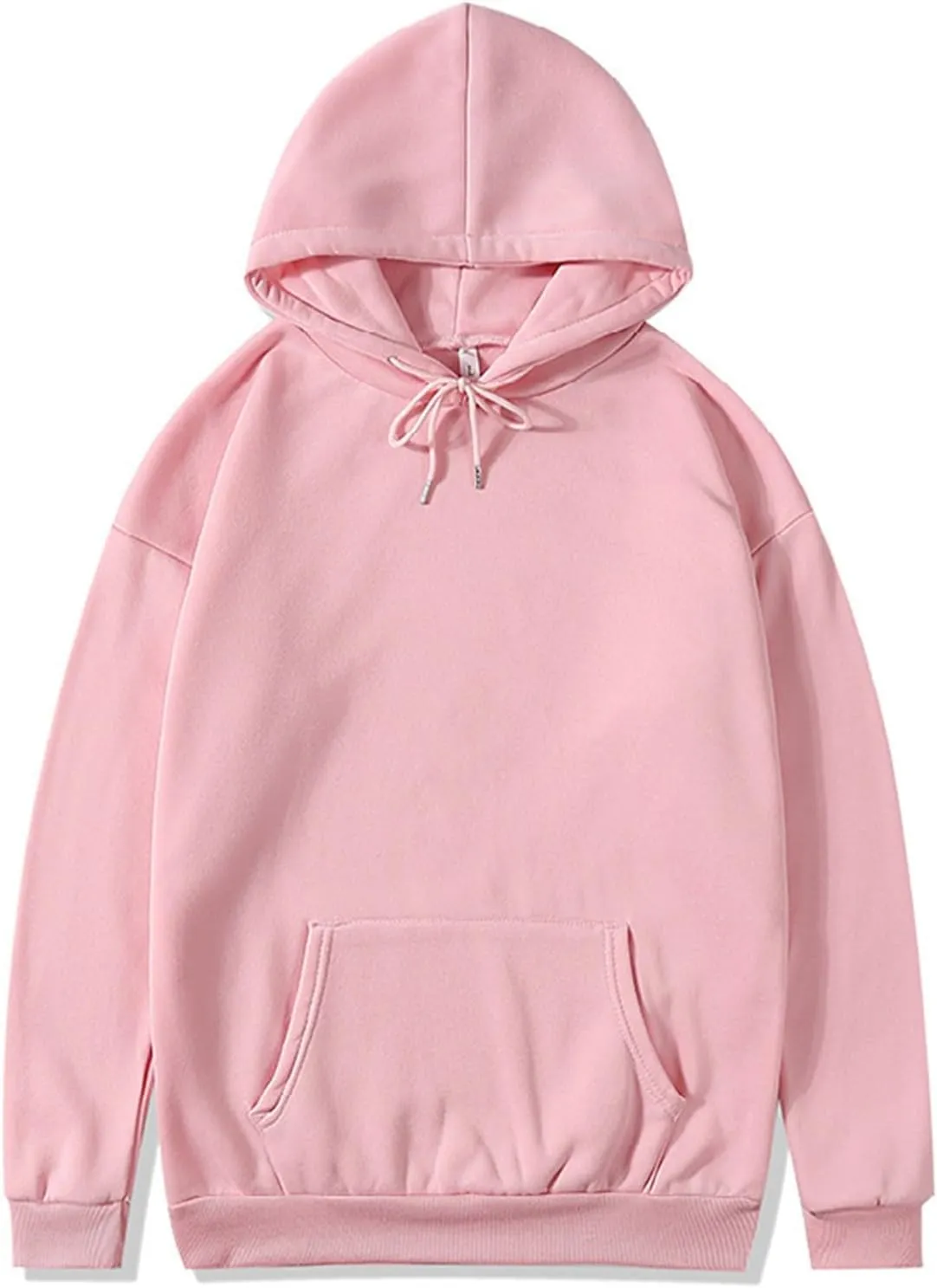 Women'S Classic Red Pullover Hoodie Sweatshirt With Adjustable Drawstrings And Front Pocket Casual