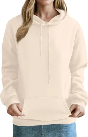 Women'S Classic Red Pullover Hoodie Sweatshirt With Adjustable Drawstrings And Front Pocket Casual