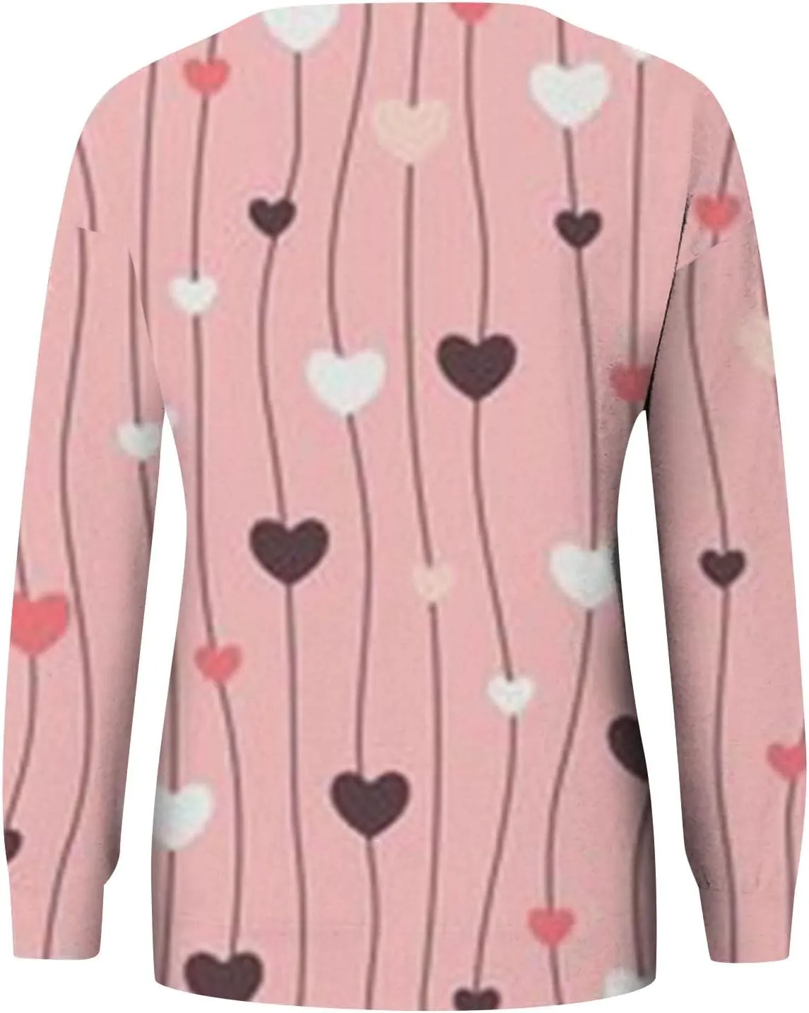 Womens Crewneck Oversized Valentines Day Shirts Women Plaid Love Heart Sweatshirts Raglan Blouse Tops Plus Size