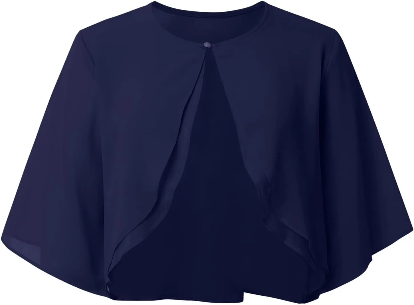 Womens Cropped Cardigan Short Sleeves Mesh Ruffled Lightweight Cardigans Casual Lounge Chiffon Spring Shawl Tops