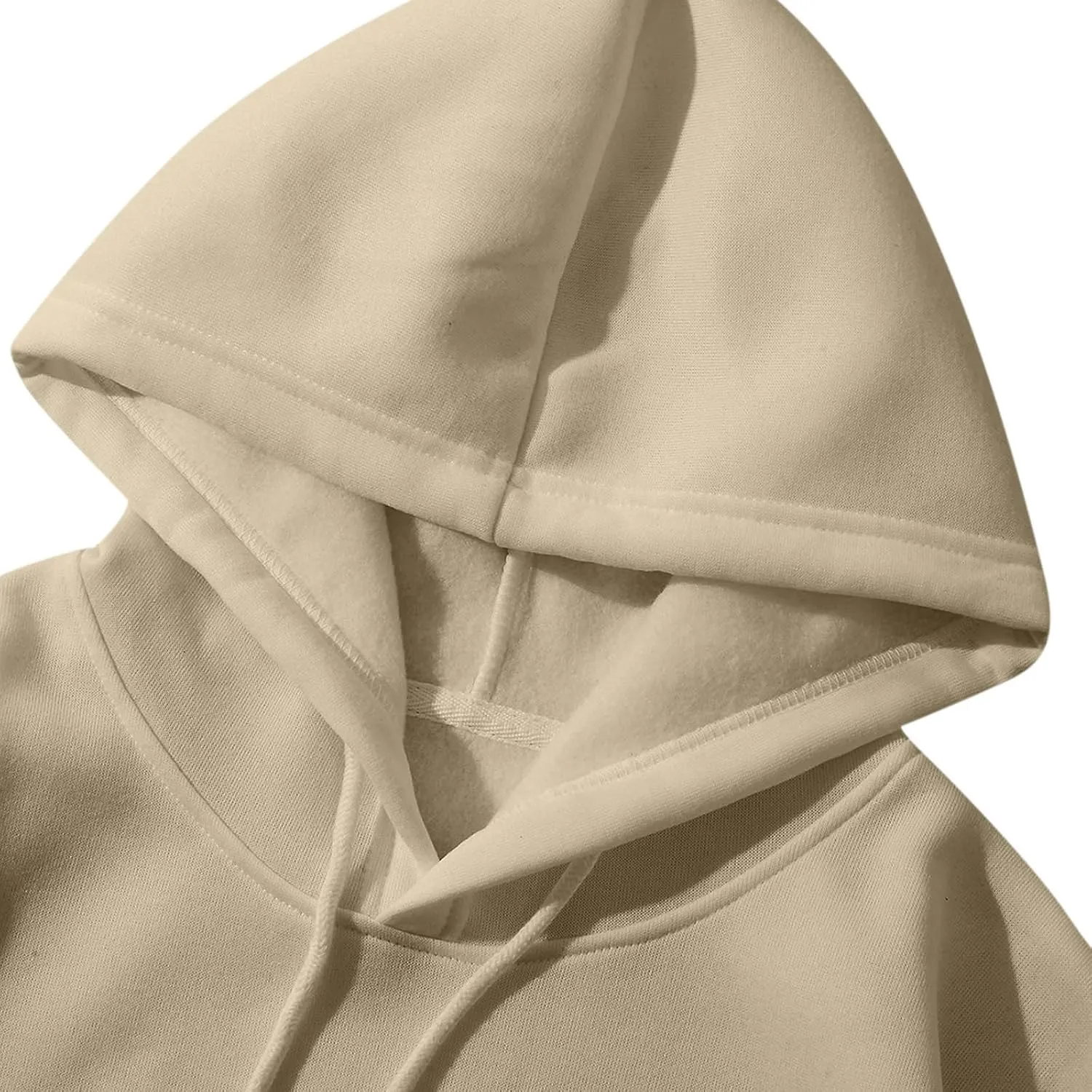 Womens Cropped Fashion Hoodies Long Sleeves Drawstring Sweatshirts 2024 Fall Fleece Solid Color Outfits Clothes