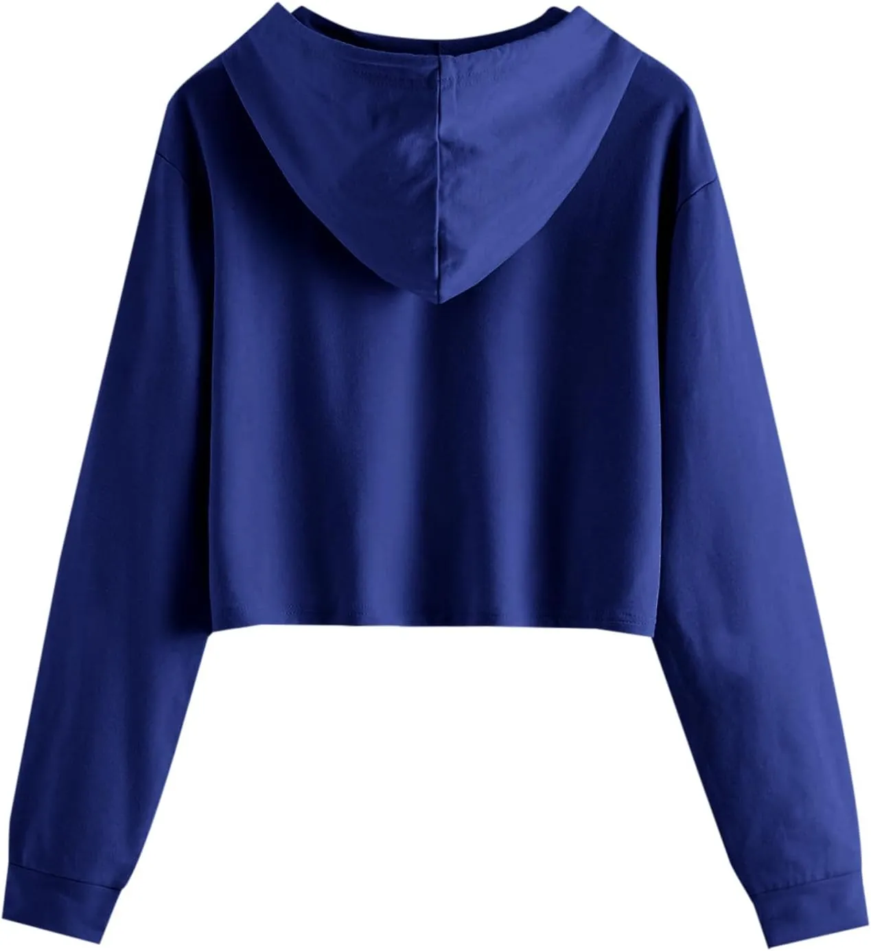 Women's Cropped Hoodies Casual Long Sleeve Drawstring Hooded Sweatshirt Y2K Crop Tops Hoodie for Teen Girls