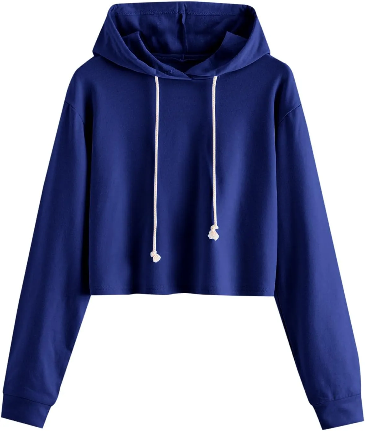 Women's Cropped Hoodies Casual Long Sleeve Drawstring Hooded Sweatshirt Y2K Crop Tops Hoodie for Teen Girls