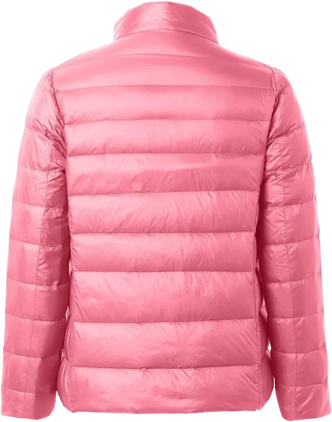 Womens Cropped Puffer Jacket Lightweight Packable Down Coat Casual Warm Zipper Long Sleeve Outwear 2024 Winter Coats