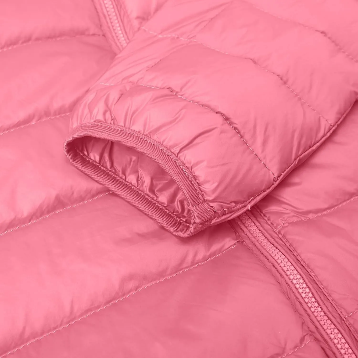 Womens Cropped Puffer Jacket Lightweight Packable Down Coat Casual Warm Zipper Long Sleeve Outwear 2024 Winter Coats