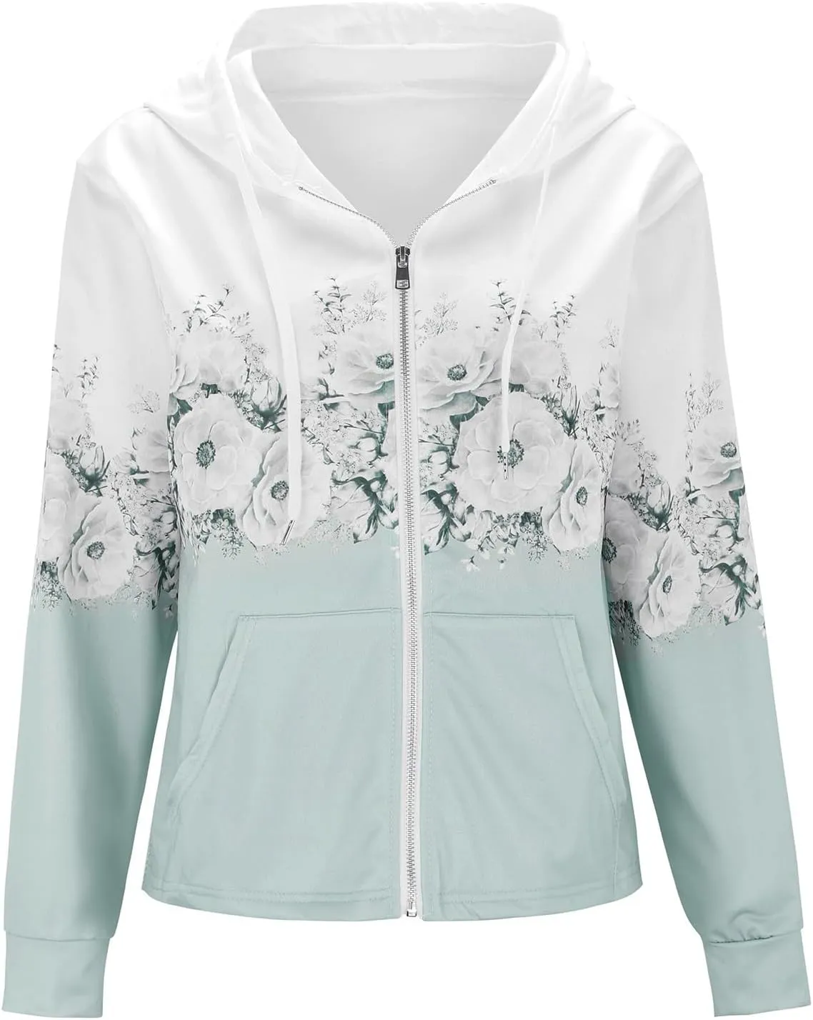 Women's Drawstring Zip Up Cute Hoodies Womens Plus Size Hooded Sweatshirt Long Sleeve Sweatshirt Loose Sweatshirt