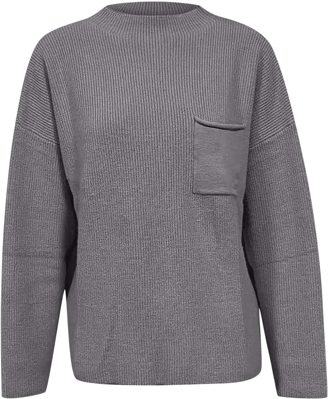 Women's Fall 2024 Oversized Sweaters Long Sleeves Ribbed Knit Cozy Soft Layered Tops