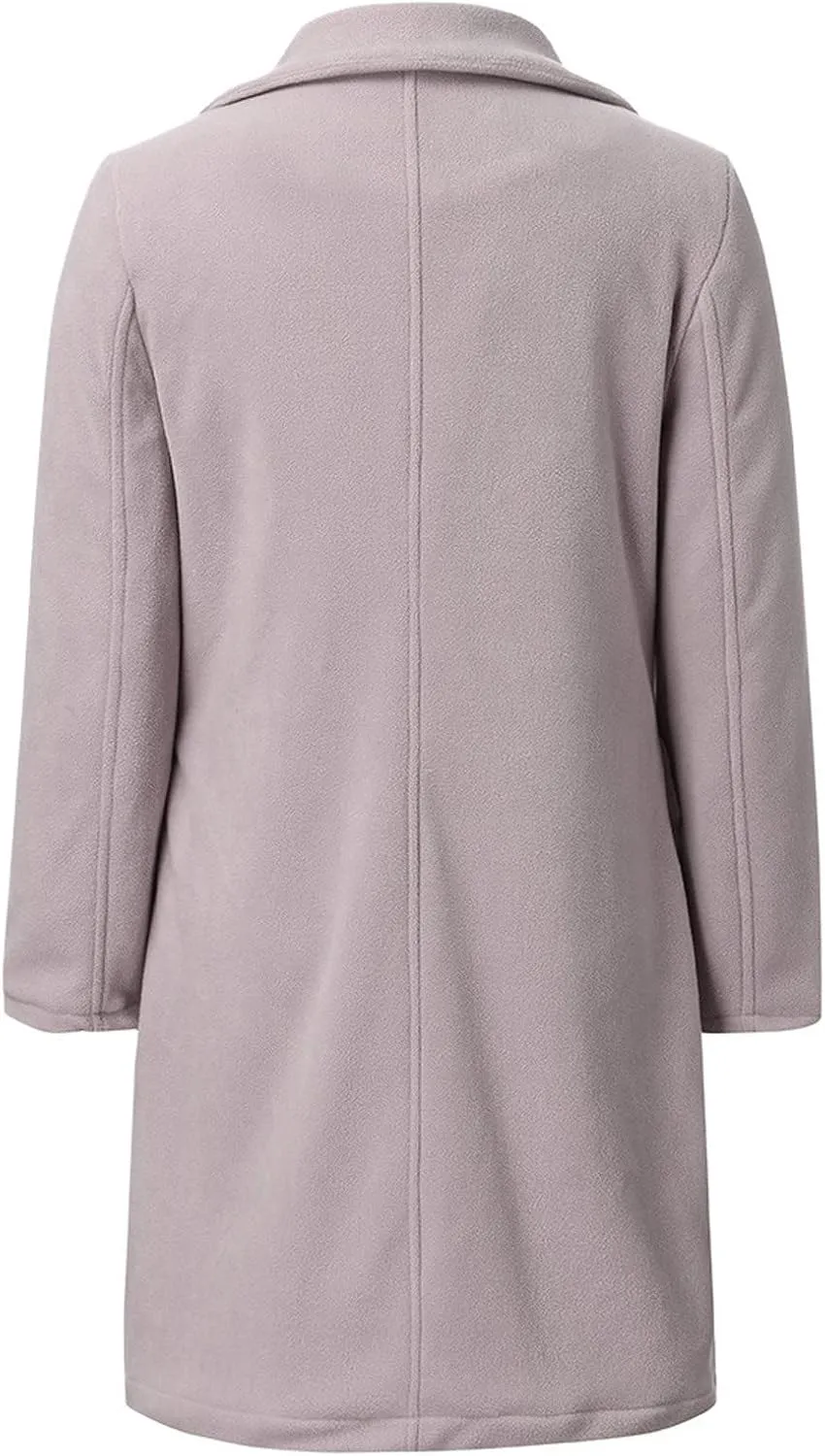 Womens Fall Fashion 2024 Long Cardigan Sweaters Tops Knit Open Front Lapel Knee Length Cardigan Coat with Pockets