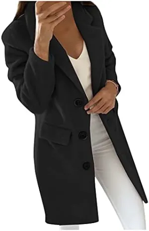 Womens Fall Fashion 2024 Long Cardigan Sweaters Tops Knit Open Front Lapel Knee Length Cardigan Coat with Pockets