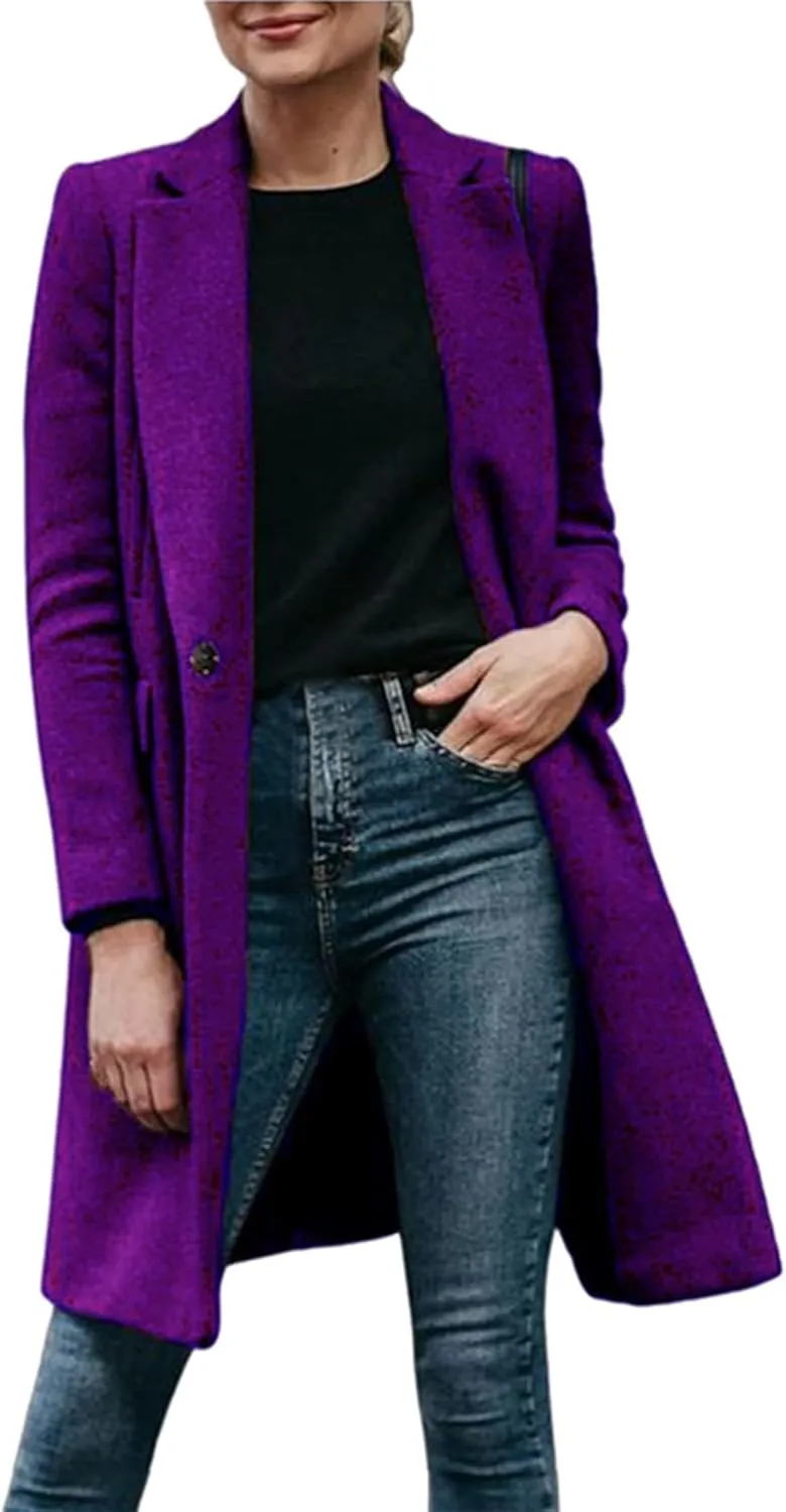 Womens Fall Fashion 2024 Open Front Coatigan Sweater Long Sleeve Casual Knit Lapel Cardigan Coat with Pockets