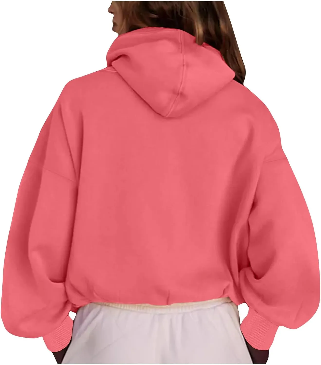 Womens Fall Fashion 2025 Half Zip Cropped Sweatshirt Long Sleeve Stand Collar Oversized Casual Y2k Pullover Top Shirt