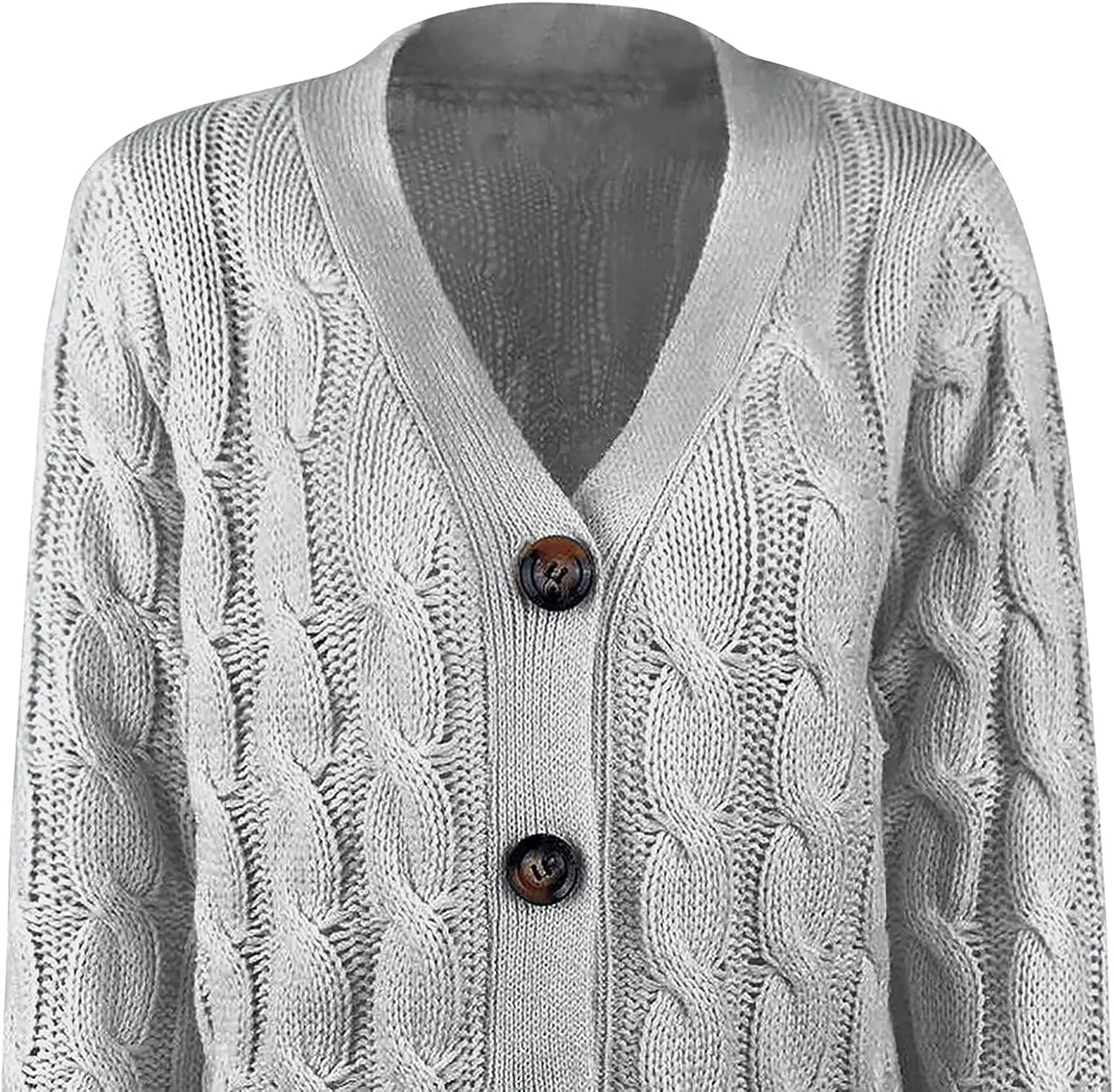 Womens Fall Open Front Cardigan Sweaters Button Up Long Sleeve Coats Cable Knit Sweaters Cardigans Chunky Outerwears