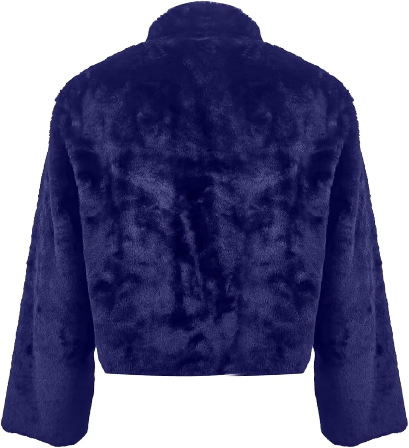 Women's Fashion Cropped Faux Fur Jacket Shaggy Warm Open Front Cardigan Coat Casual Long Sleeve Fluffy Outerwear
