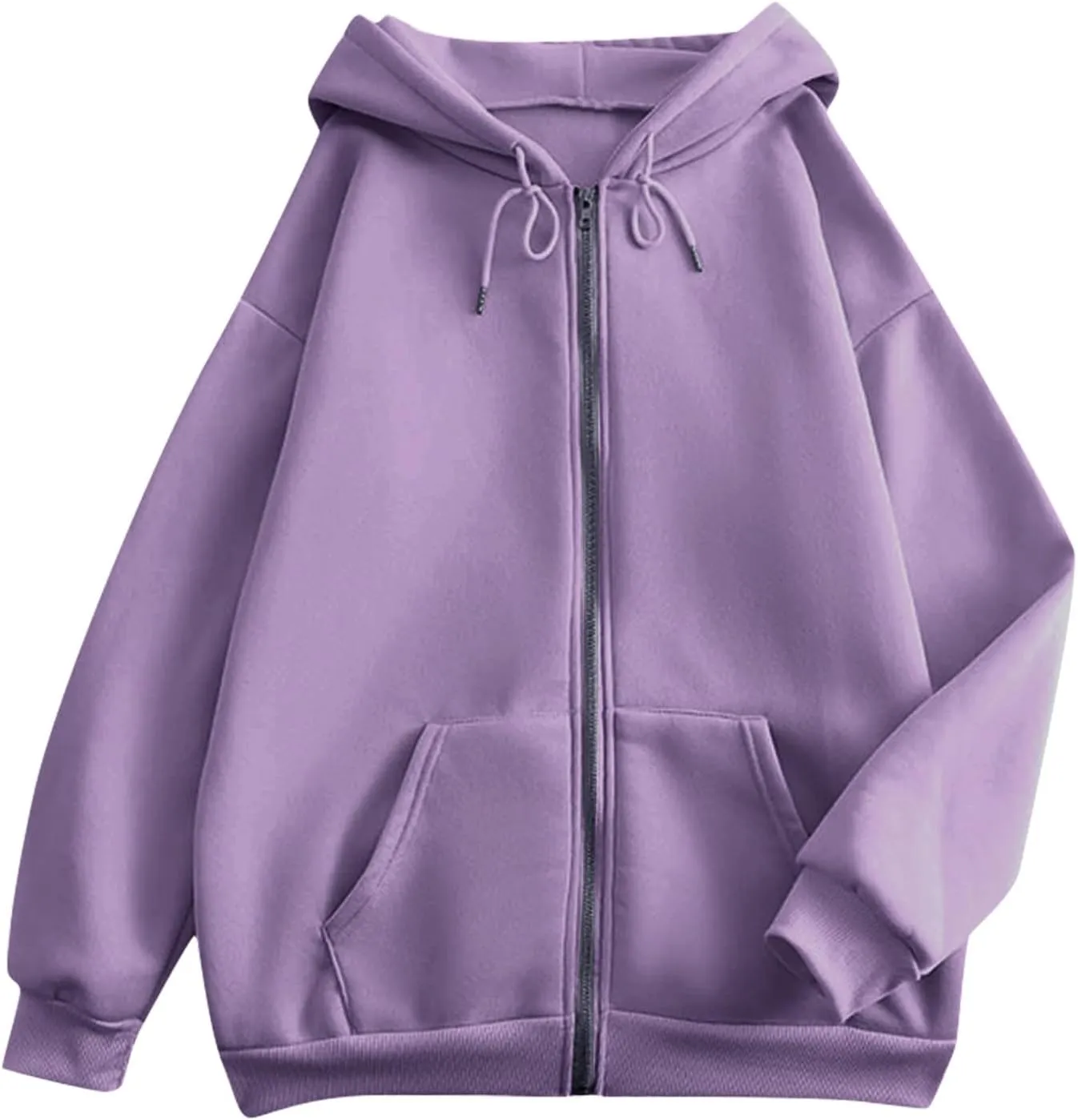 Women's Fashion Hoodies Sweatshirts Zip Up Y2K Hoodies Casual Long Sleeve Oversized Fleece Jacket Comfy Gym Coats