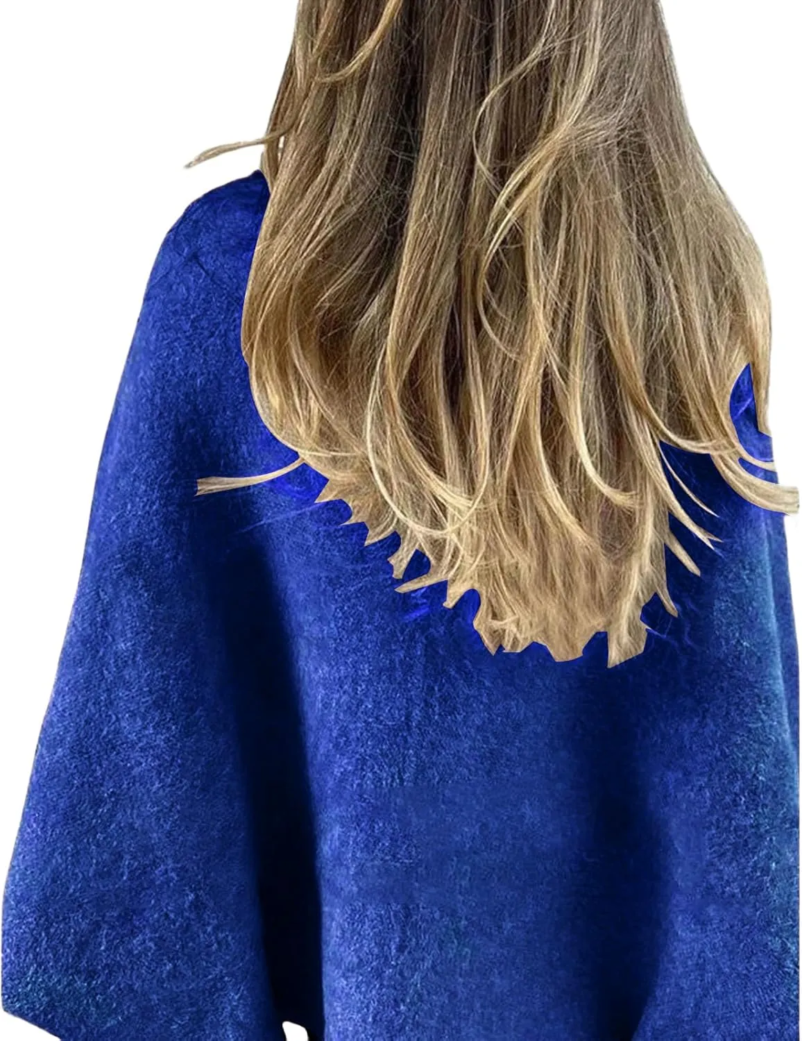 Womens Fleece Coat Cropped Wool Blend Pea Coat Cape Open Front Cardigan Lapel Button Down Jacket