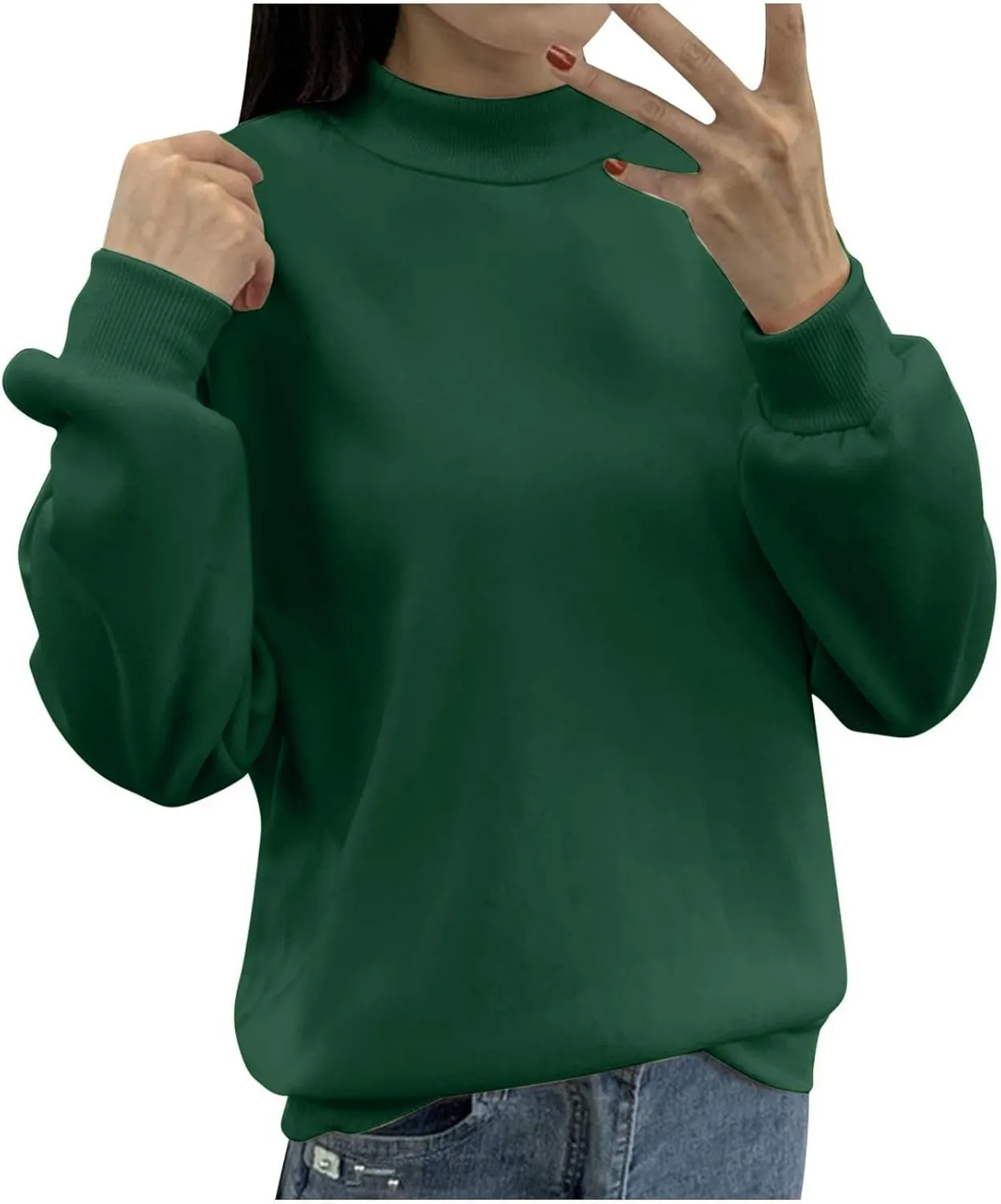 Womens Fleece Sweatshirts Long Sleeve Casual Pullover Tops Comfortable Loose 2024 Fall FashionSweatshirt