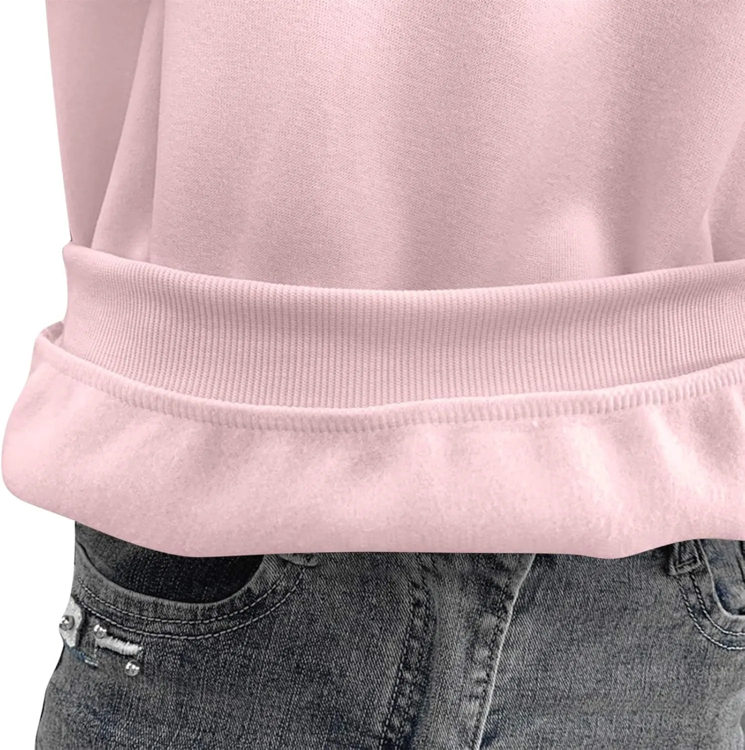 Womens Fleece Sweatshirts Long Sleeve Casual Pullover Tops Comfortable Loose 2024 Fall FashionSweatshirt
