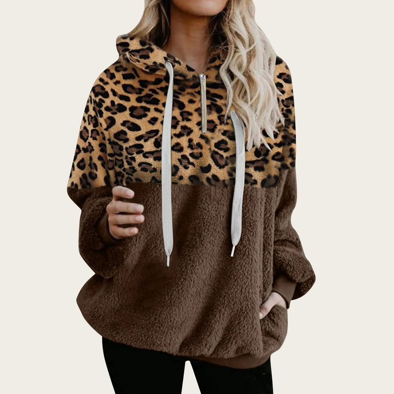 Womens Hoodies Half Zip Sweatshirts Fleece Jackets Tops Oversized Cropped Pullover Y2k Fall Outfits Fashion Clothes