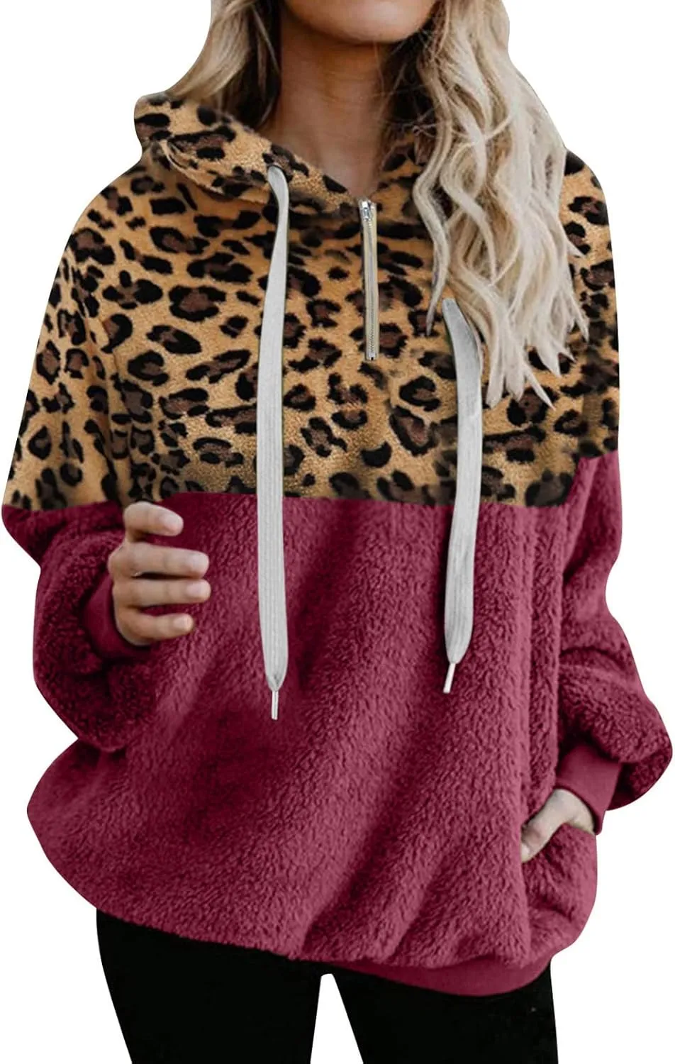 Womens Hoodies Half Zip Sweatshirts Fleece Jackets Tops Oversized Cropped Pullover Y2k Fall Outfits Fashion Clothes