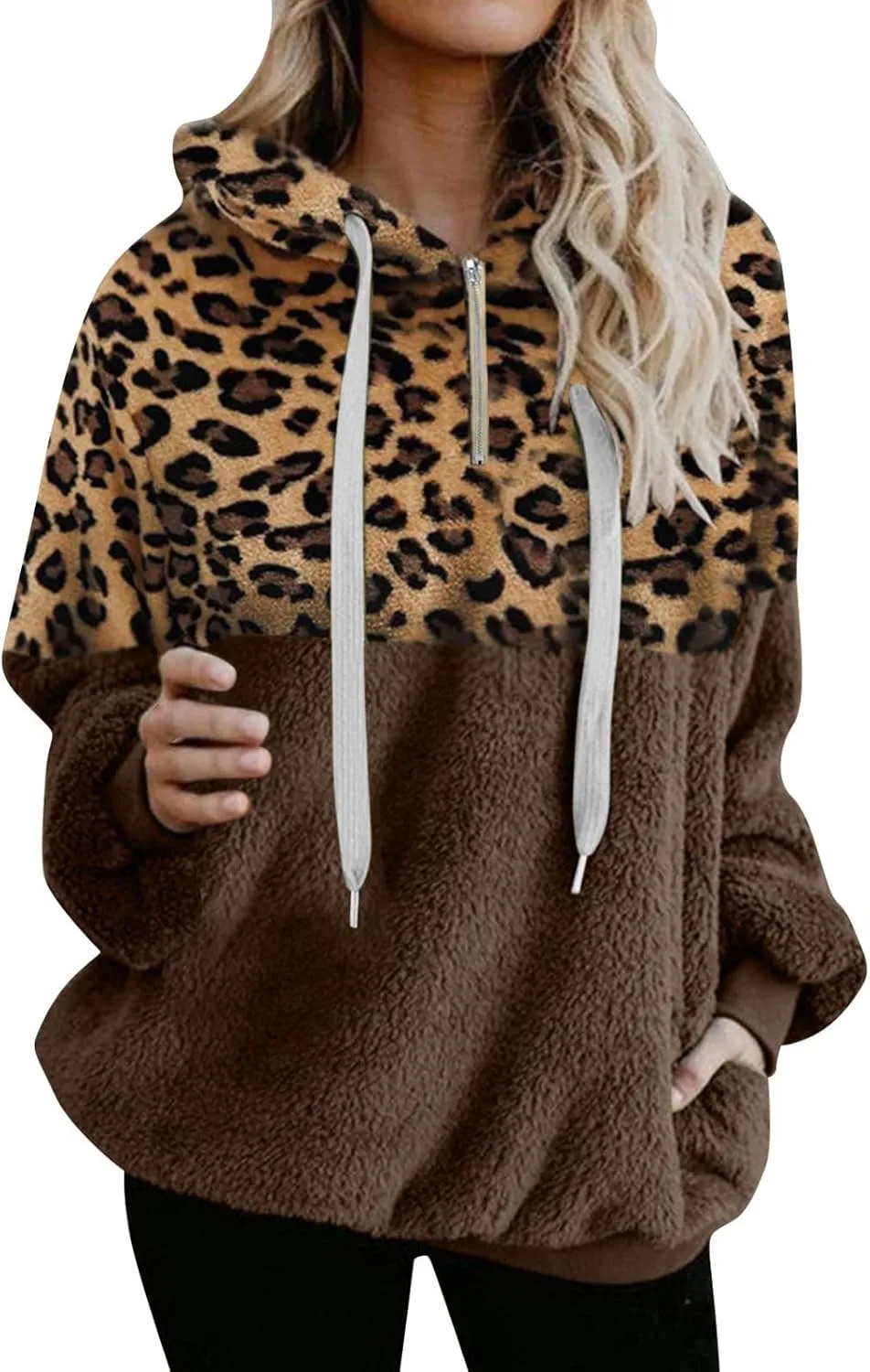 Womens Hoodies Half Zip Sweatshirts Fleece Jackets Tops Oversized Cropped Pullover Y2k Fall Outfits Fashion Clothes