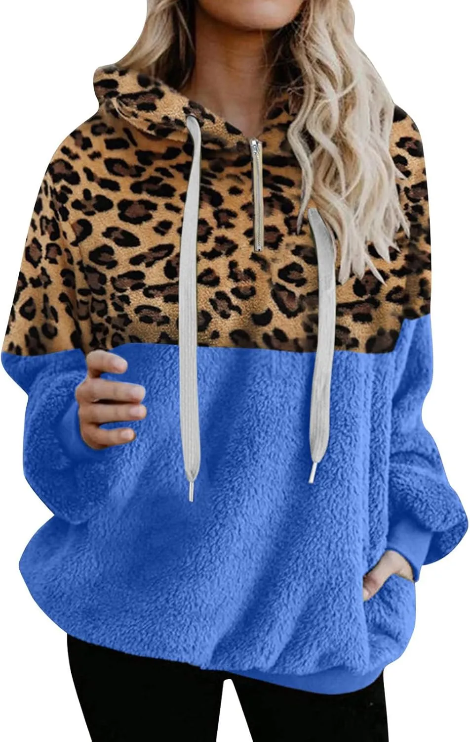 Womens Hoodies Half Zip Sweatshirts Fleece Jackets Tops Oversized Cropped Pullover Y2k Fall Outfits Fashion Clothes