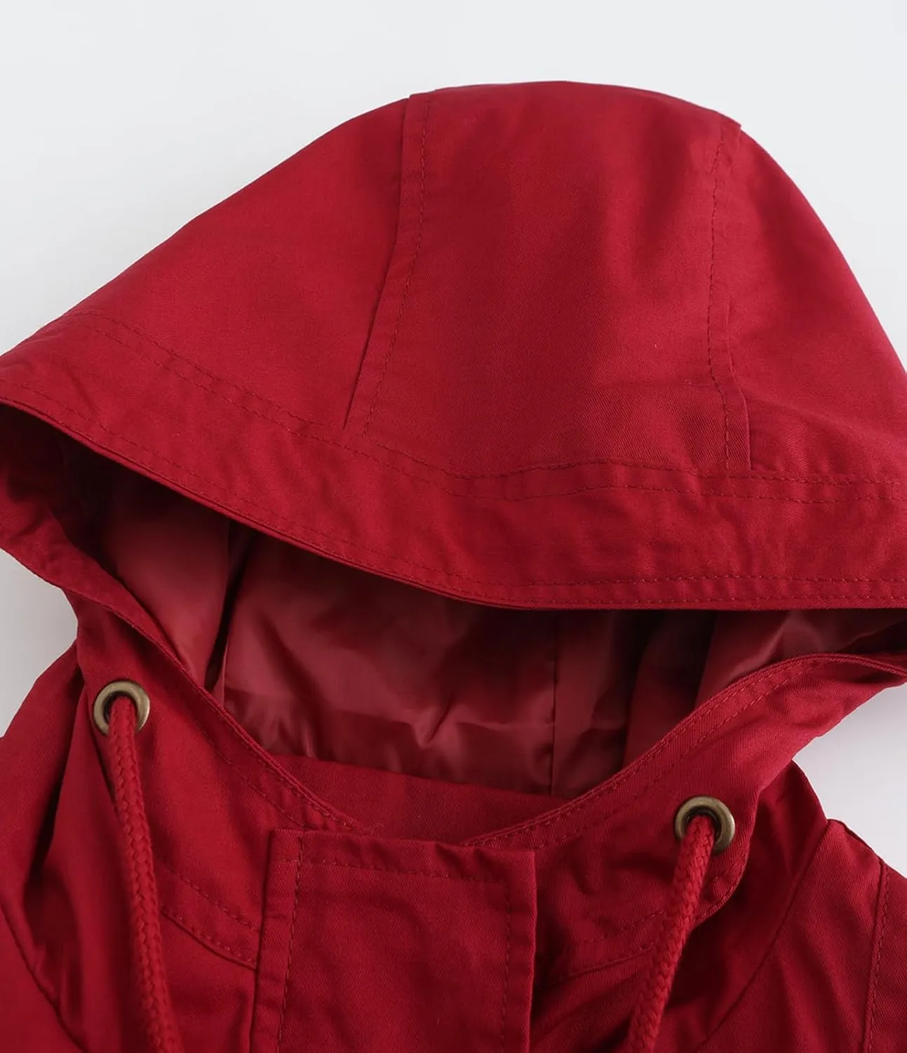 Women's Ligtweight Jackets Anorak Utility Drawstring Waist Hoodie Zip Up Fall Casual Coat with Pockets