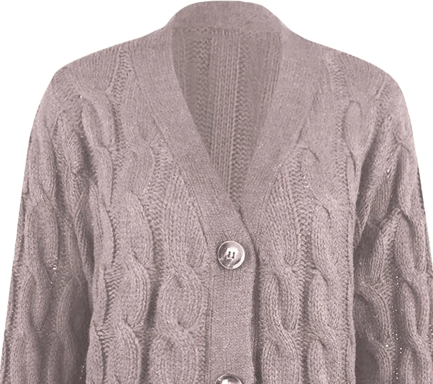 Womens Long Sleeve Cable Knit Cardigan Button Down Open Front Sweater Outerwear Fall Winter Chunky Coats