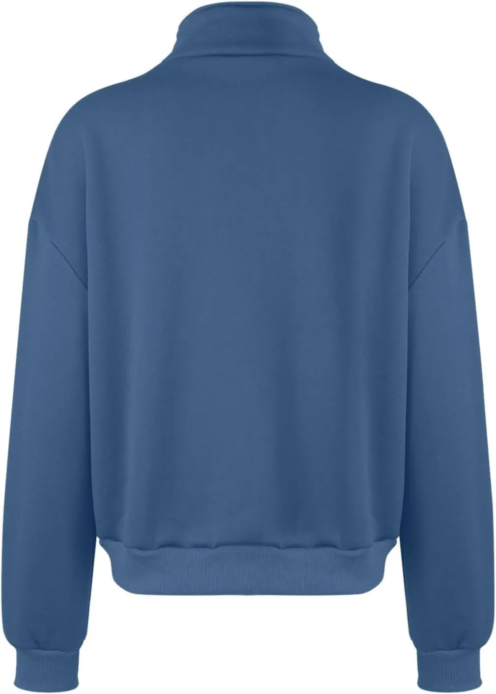 Womens Long Sleeve Half Zip Pullover Hoodies Solid Color Fall Winter Trendy Outfits With Pockets Loose Sweatshirts