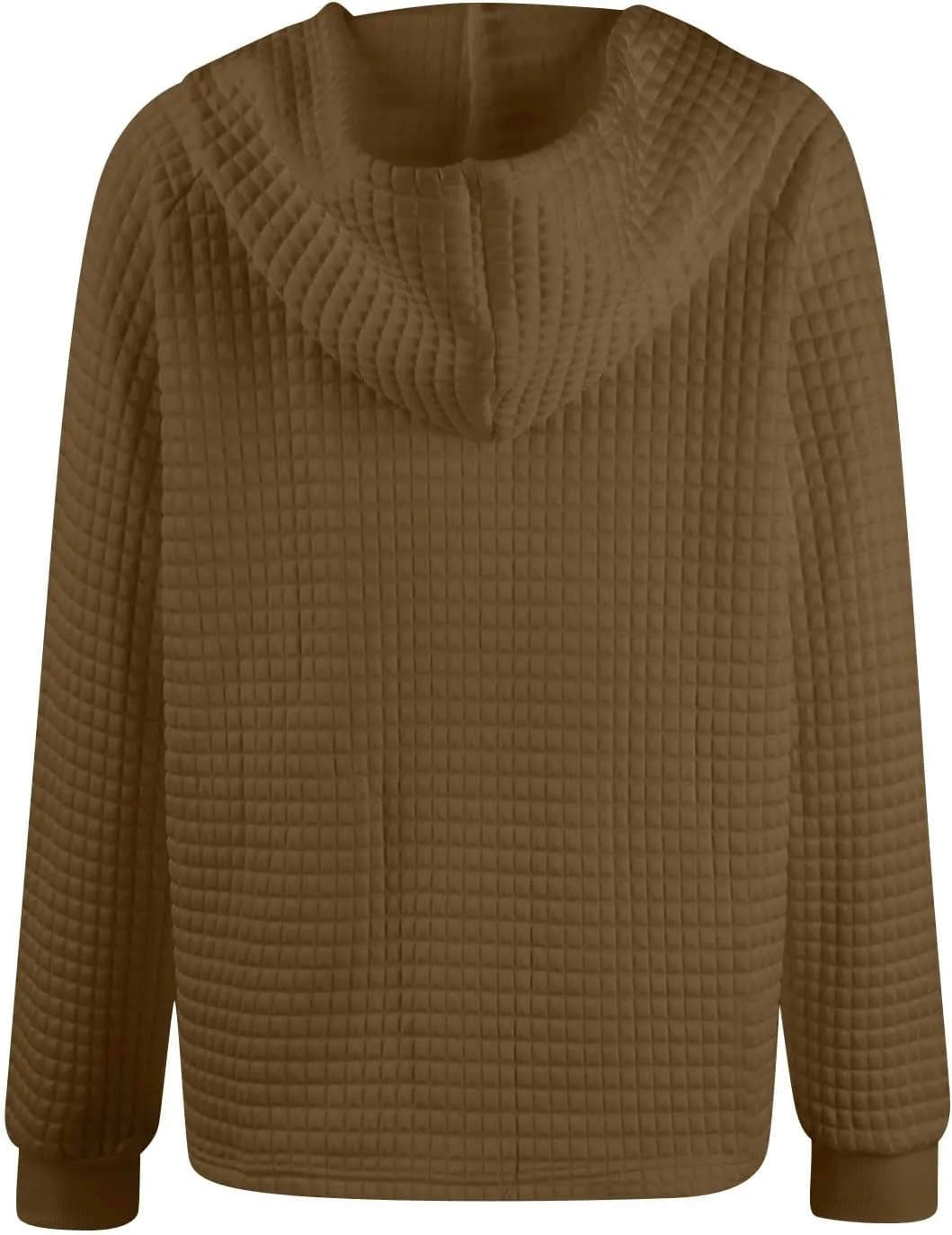 Womens Long Sleeve Hoodies 2024 Drawstring Sweatshirt Loose Button Comfy V-Neck Top Dressy Daily Clothes