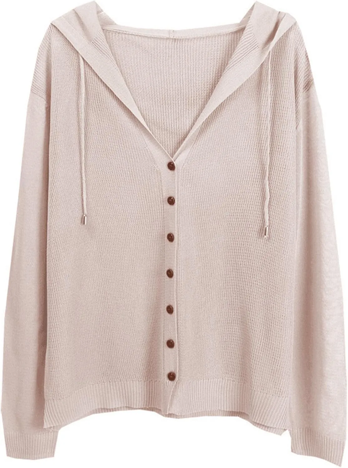Women's Loose Off Shoulder Knit Cardigan with Hood for Spring and Summer Women Button up Cardigan