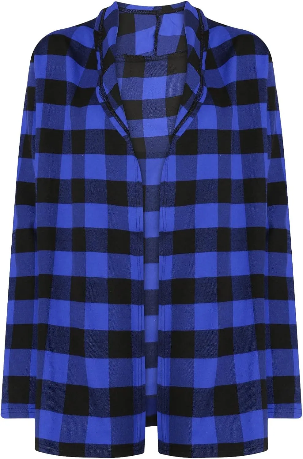 Women's Open Front Cardigan Casual Lightweight Long Sleeve Kimono Cardigans Buffalo Plaid Shirt Comfy Soft Outwear