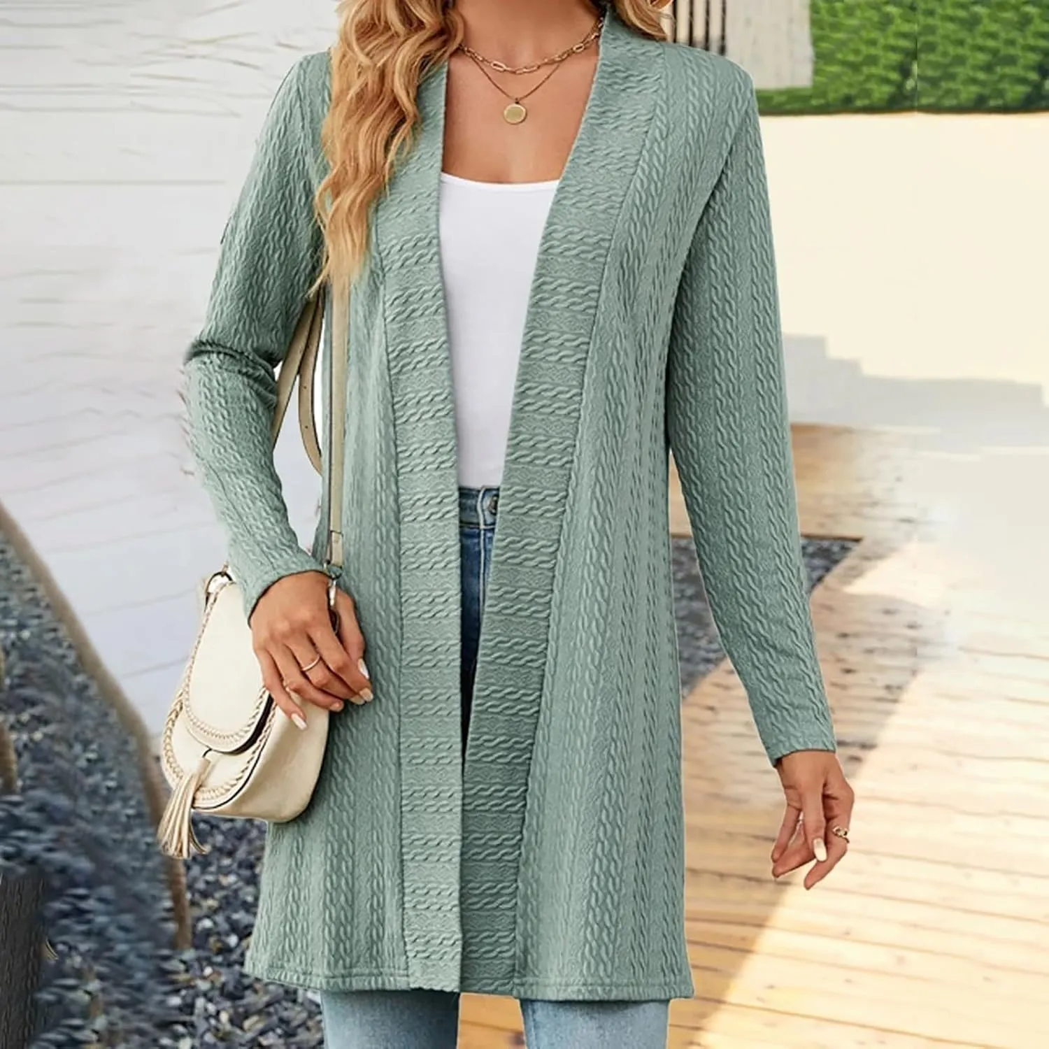Womens Oversized Cardigans Knit Open Front Sweater Loose Outerwear Coats Fall Fashion 2024 Work Clothes for Women