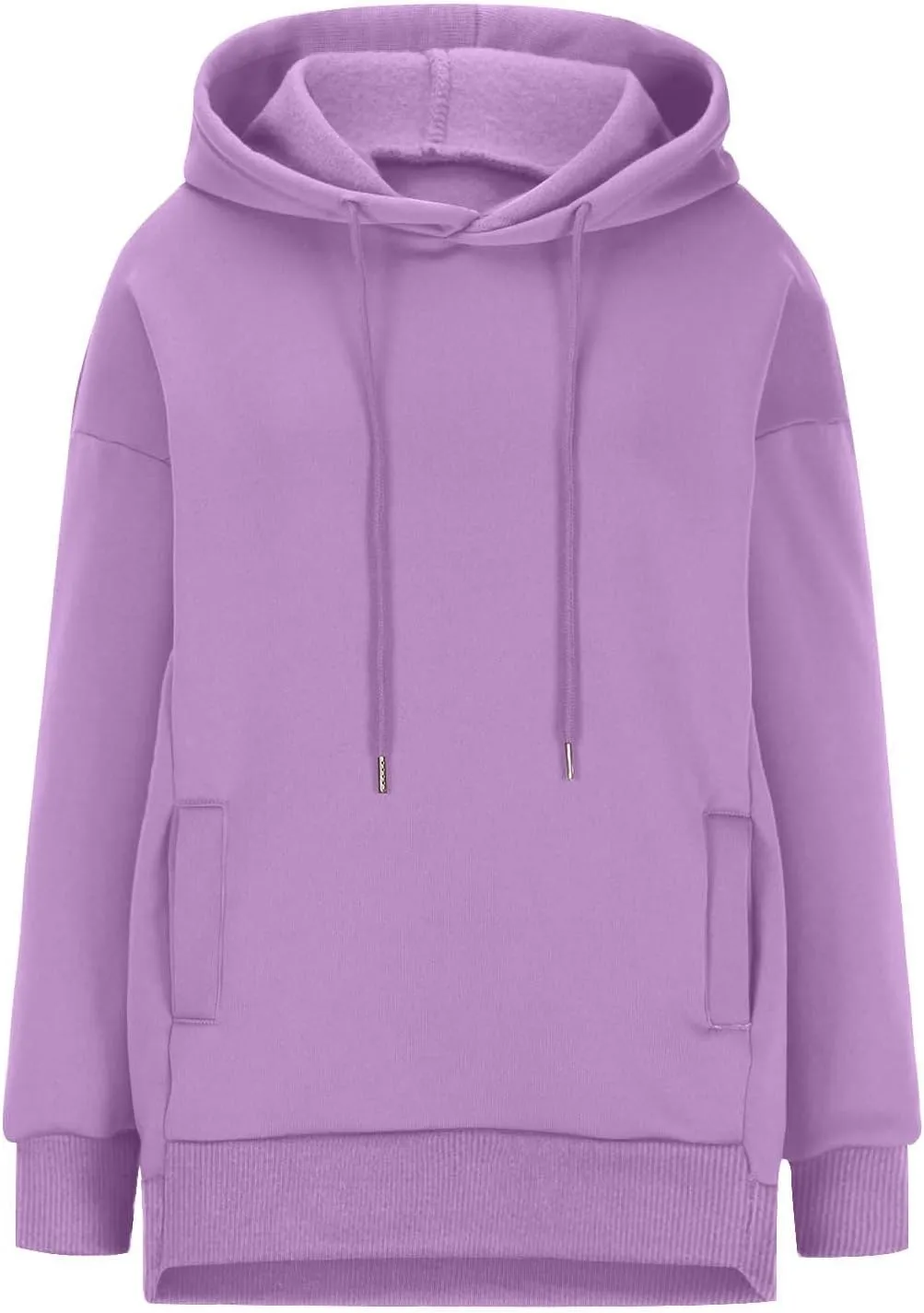Womens Oversized Hoodie Sweatshirt Solid Color Drawstring Pullover Tops Casual Loose Fleece Comfy Sweater Blouses