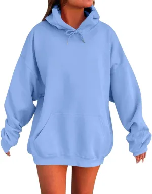 Womens Oversized Hoodies Sweatshirts Fleece Hooded Pullover Fall Outfits Tops for Women Trendy Y2k Clothes
