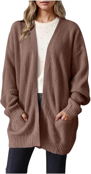 Womens Oversized Sweater Cardigan Home Loungewear Open Front Long Sleeve Chunky Knit Cardigan Slouchy Sweater Jackets