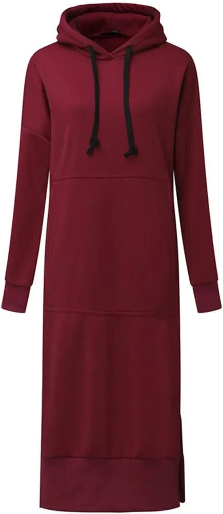 Womens Oversized Sweatshirt Dress Hoodies Pullover Long Sleeve Hoodie Dress for Women Hooded Sweatshirts Mini Dress