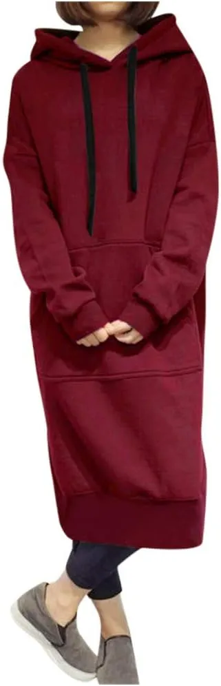 Womens Oversized Sweatshirt Dress Hoodies Pullover Long Sleeve Hoodie Dress for Women Hooded Sweatshirts Mini Dress